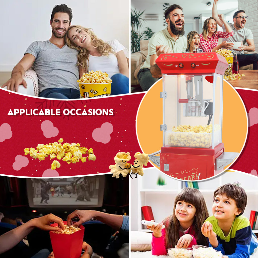 Lposuu 8 Oz. Red 47.64 Inches Tall Professional Popcorn Machine