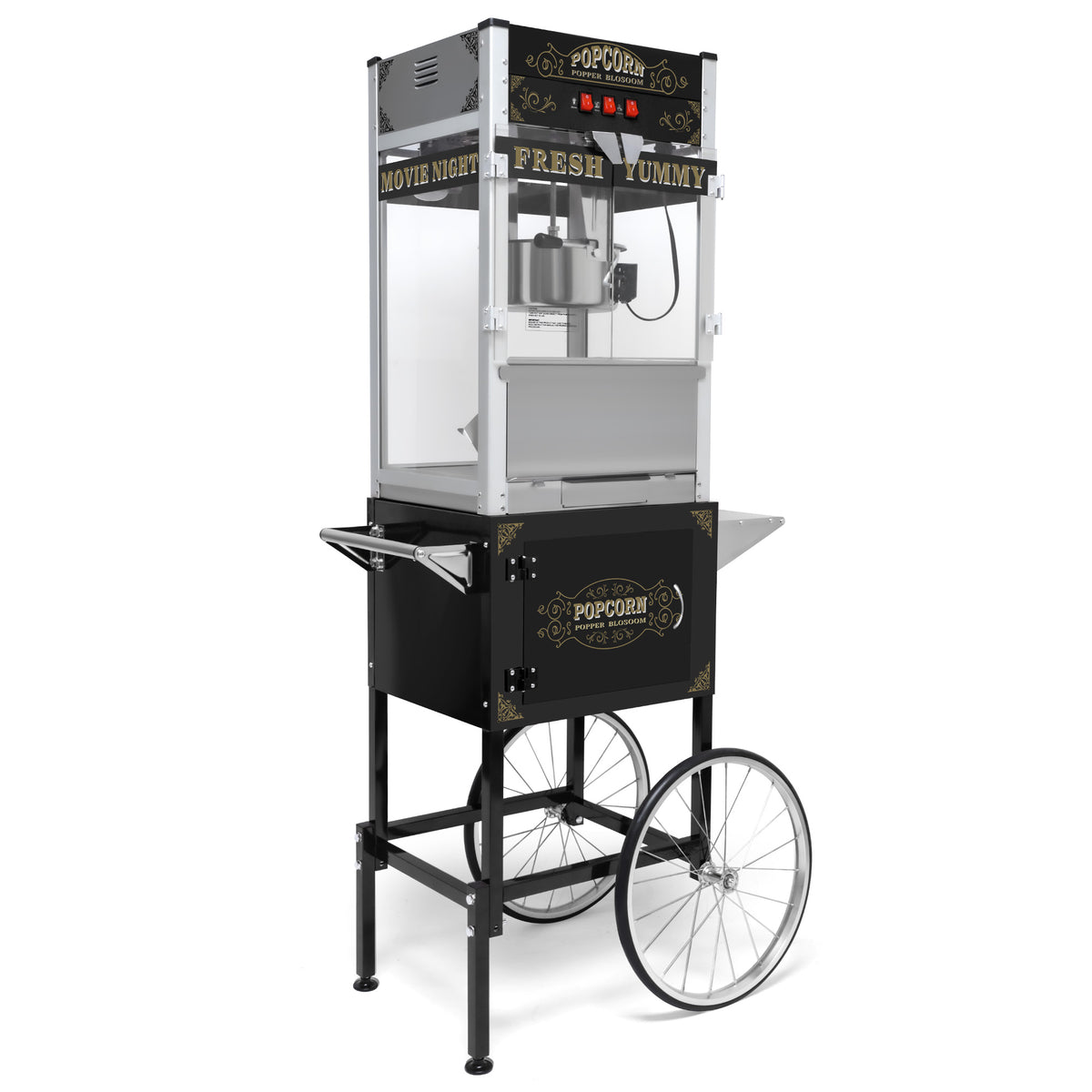 Lposuu Vintage 20Oz. Black 63.78 Inches Tall Professional Popcorn Machine