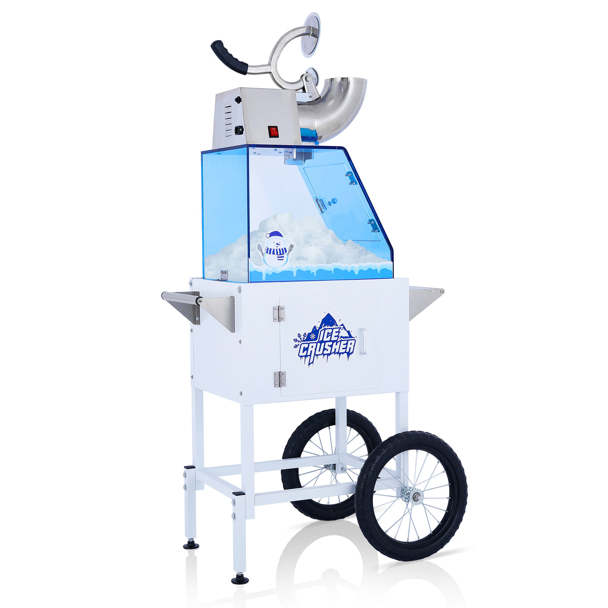 Lposuu 52-Inch Tall White Snow Cone Shaved Ice Machine Cart