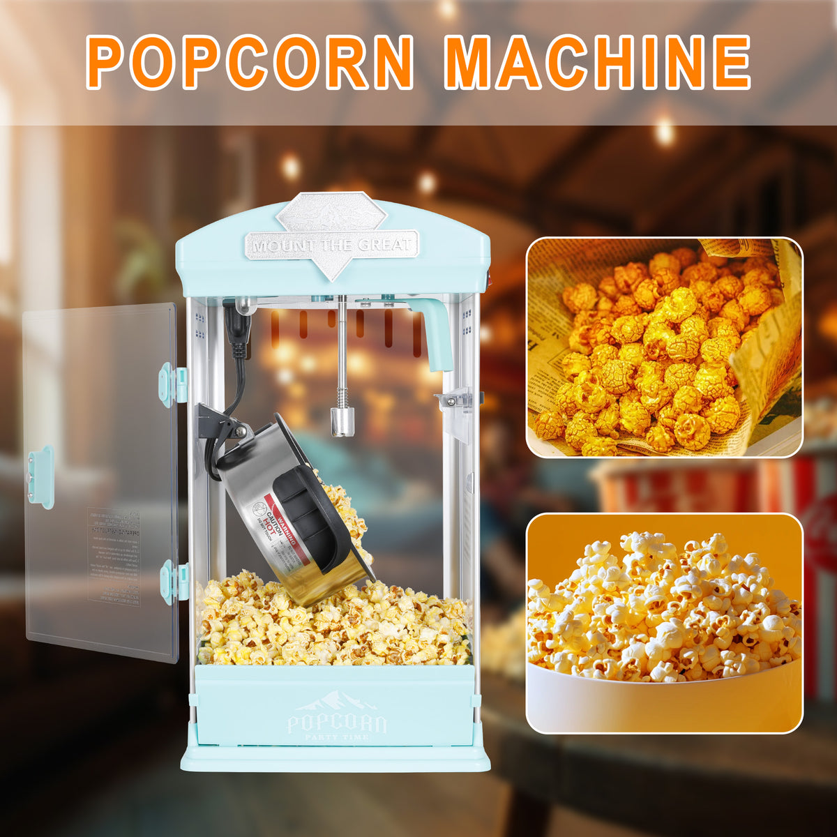 Lposuu 8 Oz Green 19.54 Inches Portable Popcorn Machine