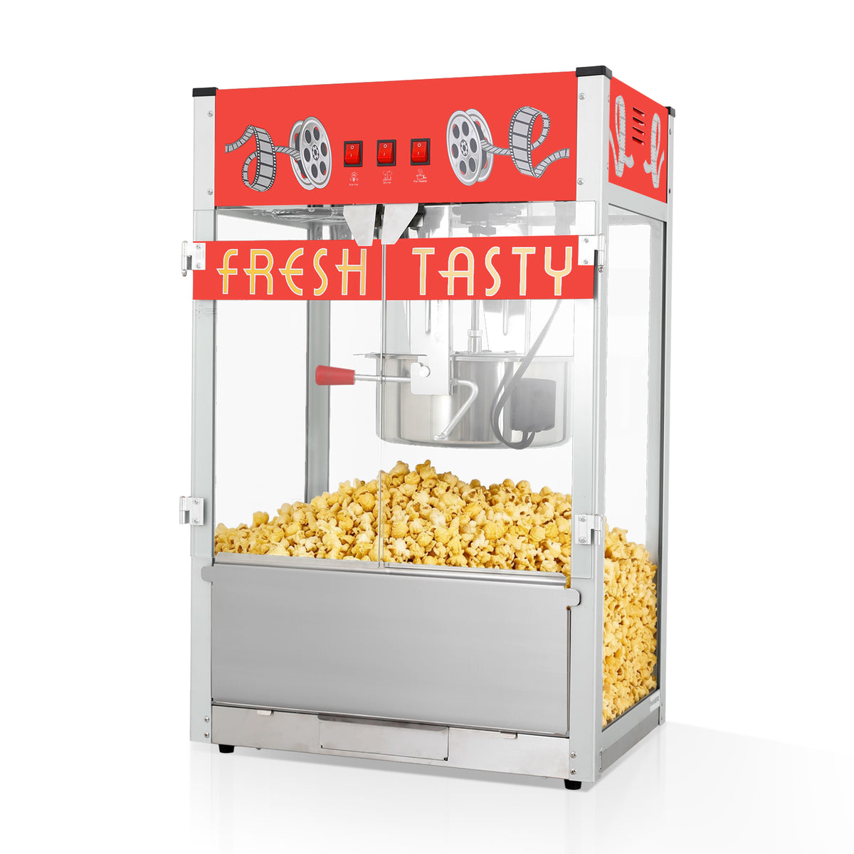 Lposuu Vintage 30 Oz. Red 34.17 Inches Tall Professional Popcorn Machine