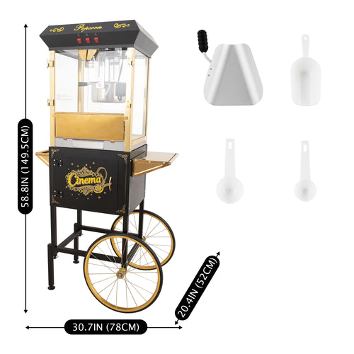Lposuu 16Oz. Black 58.8 Inches Tall Professional Popcorn Machine