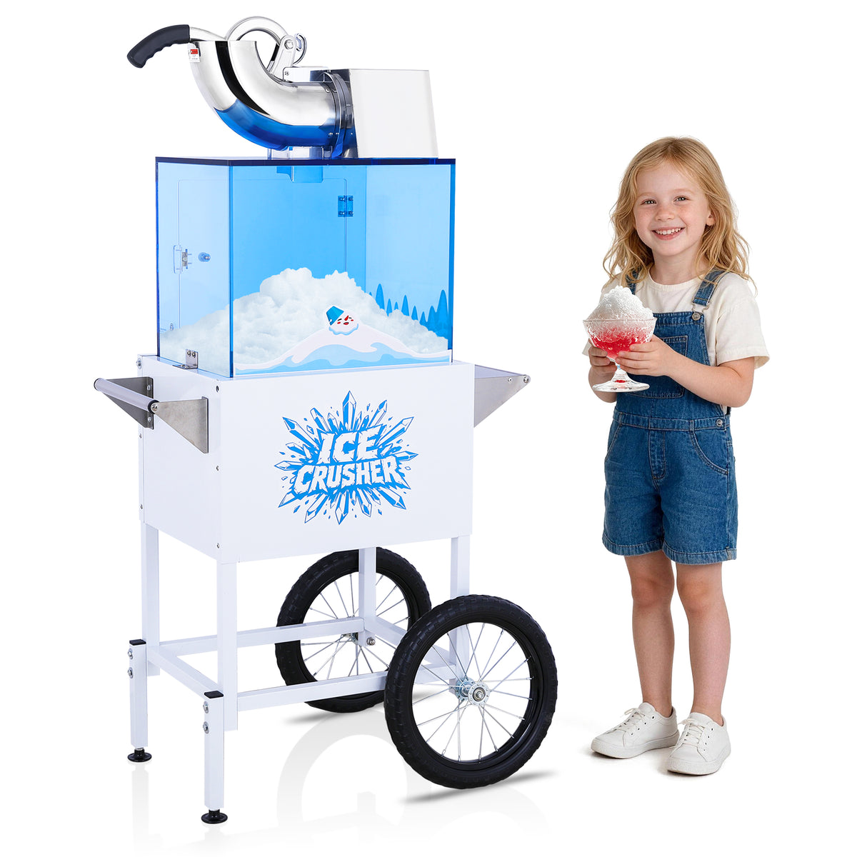 Lposuu 52-Inch Tall White Snow Cone Shaved Ice Machine