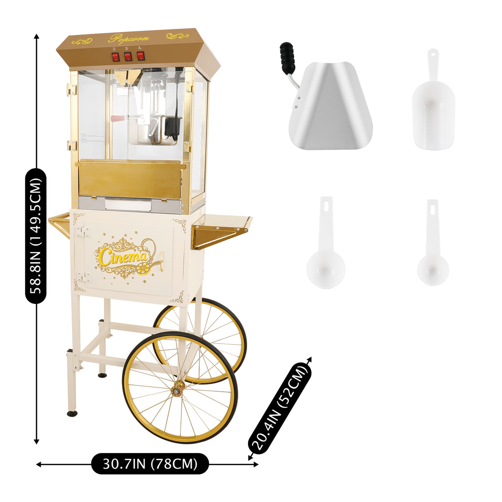 Lposuu 16Oz. White 58.8 Inches Tall Professional Popcorn Machine