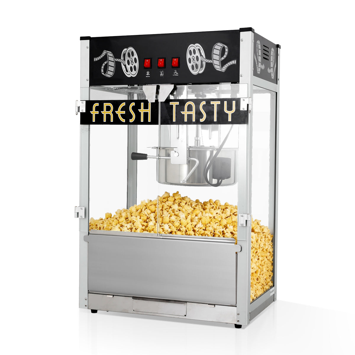 Lposuu Vintage 30 Oz. Black 34.17 Inches Tall Professional Popcorn Machine