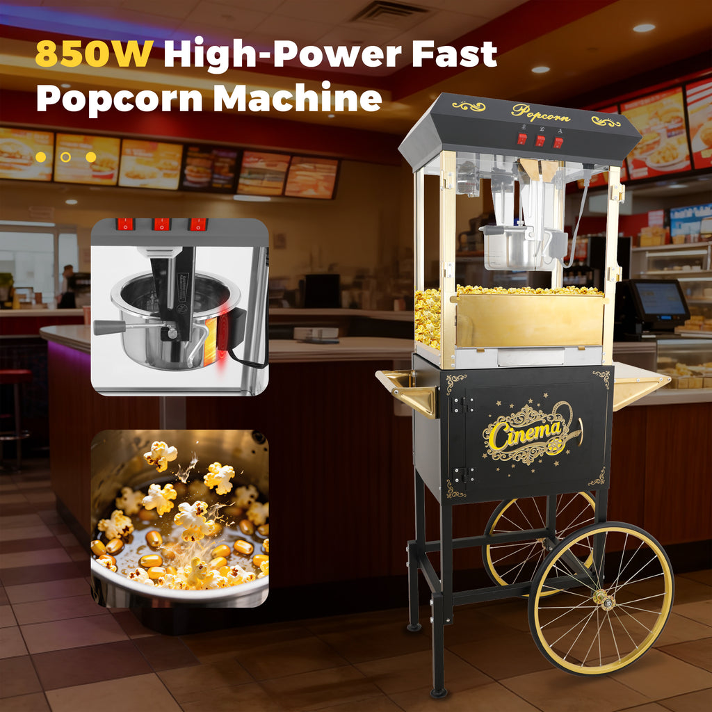 Lposuu 16Oz. Black 58.8 Inches Tall Professional Popcorn Machine