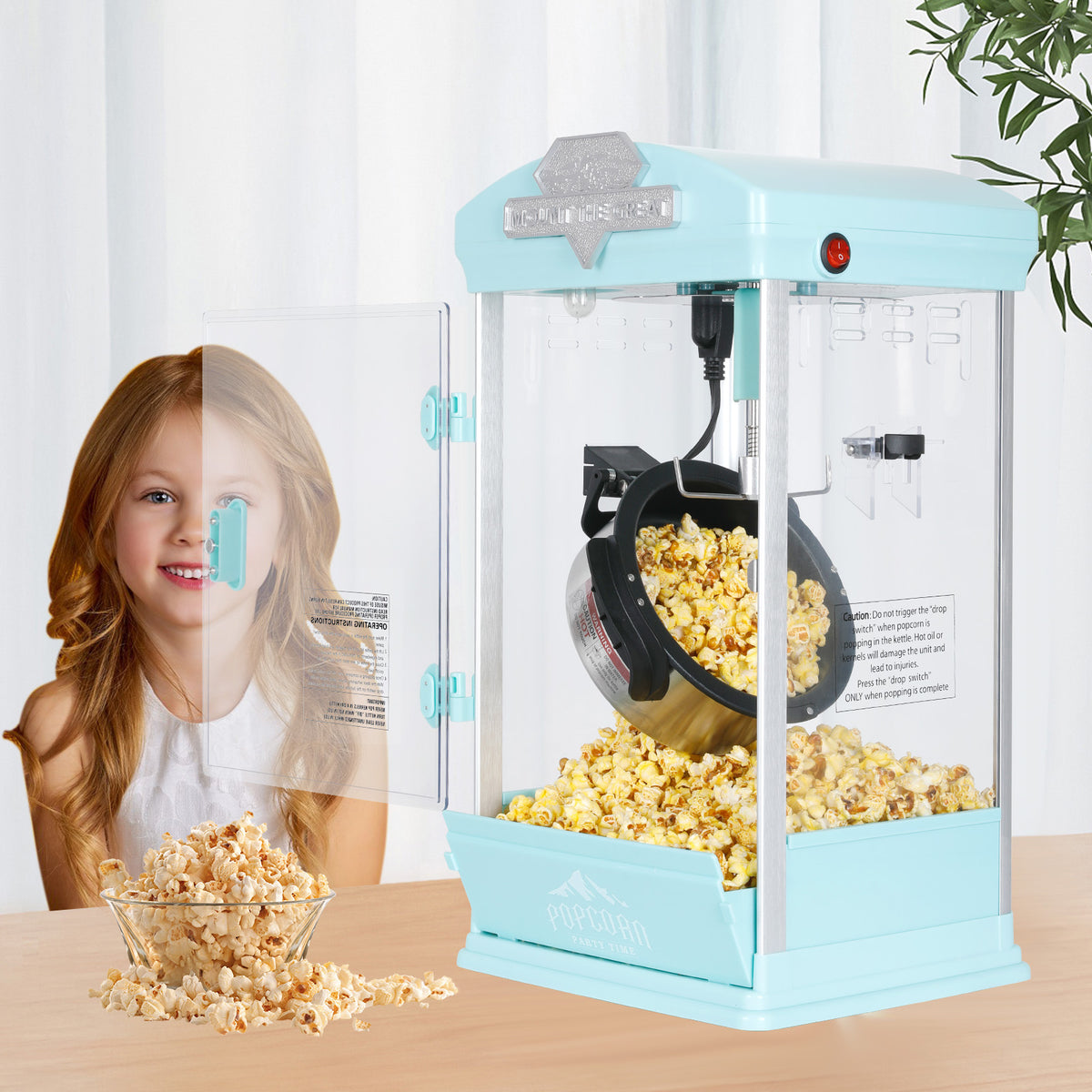 Lposuu 8 Oz Green 19.54 Inches Portable Popcorn Machine