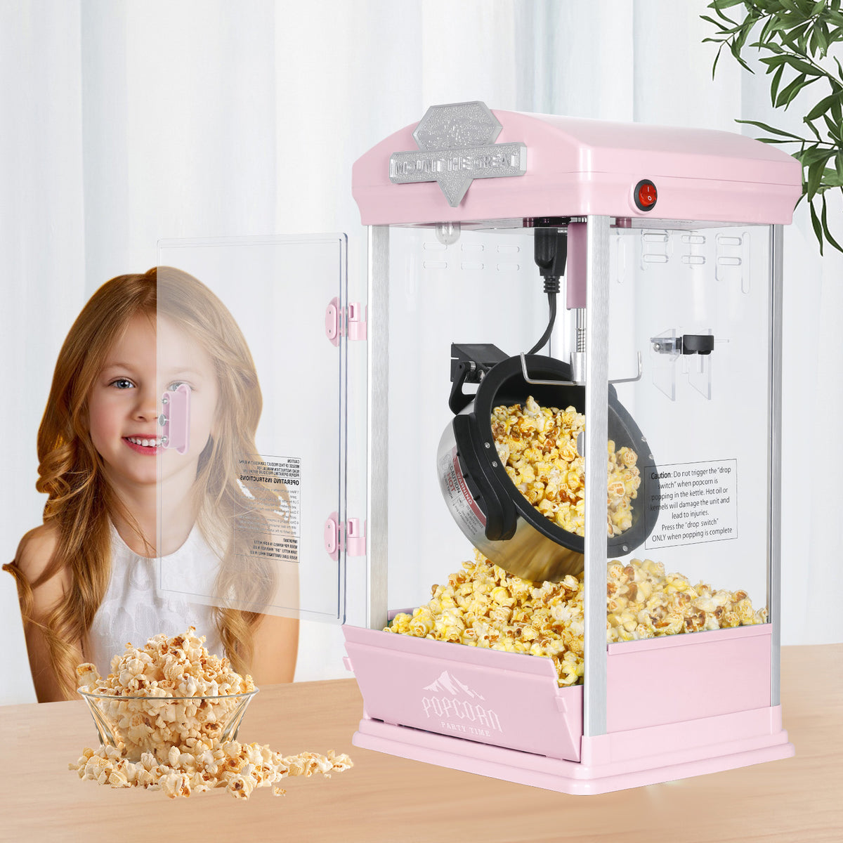 Lposuu 8Oz 19.54 Inches Portable Popcorn Machine