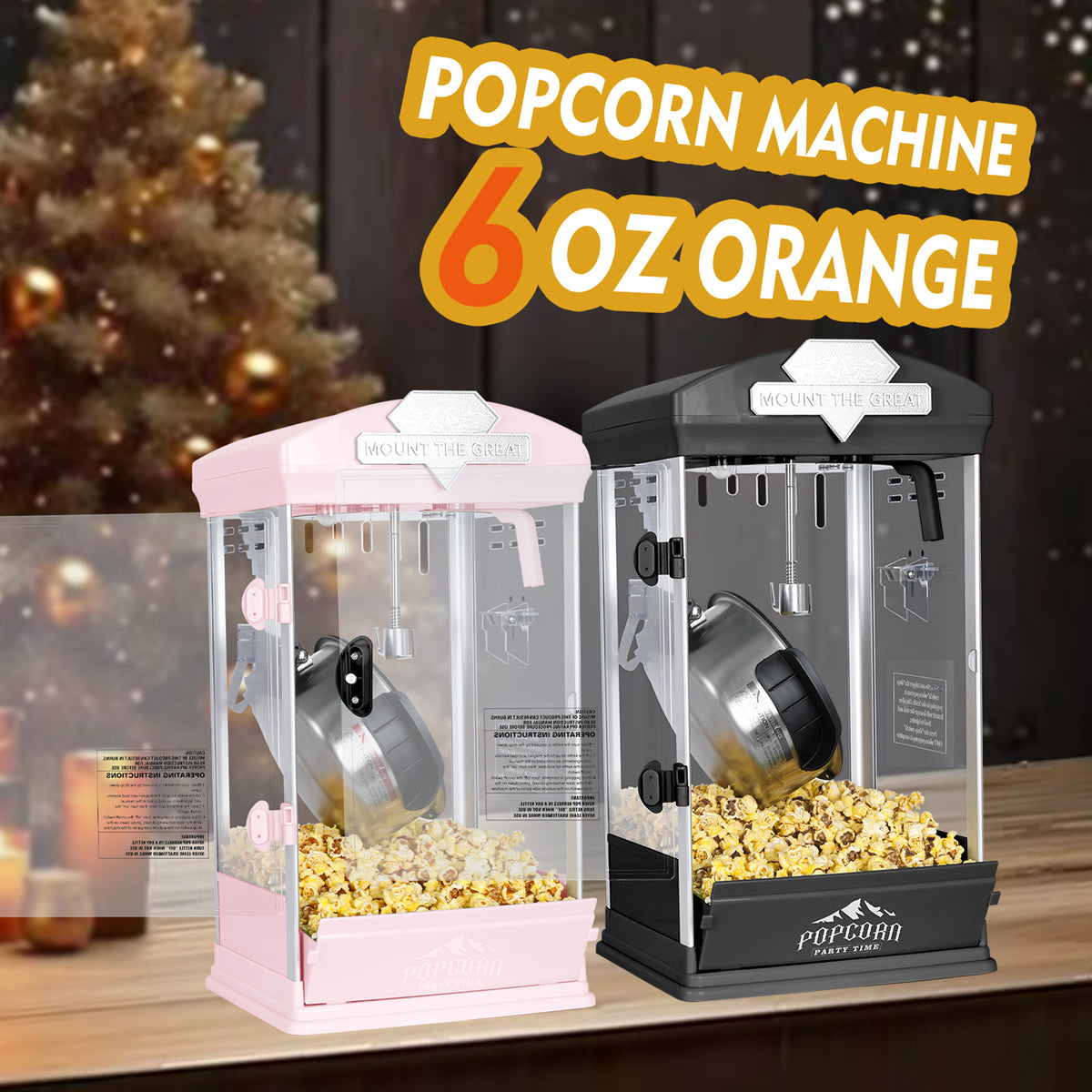 Lposuu 8Oz 19.54 Inches Portable Popcorn Machine