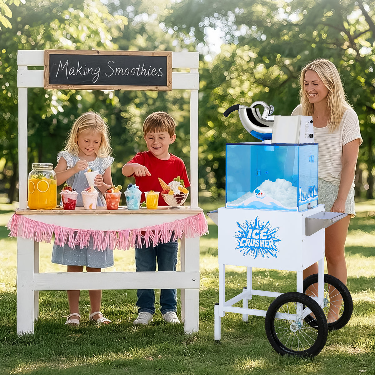 Lposuu 52-Inch Tall White Snow Cone Shaved Ice Machine