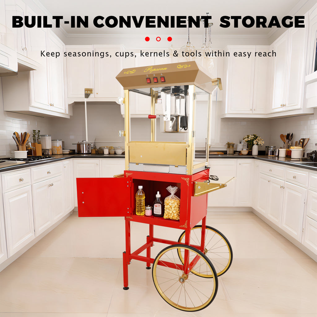 Lposuu 16 Oz. Red 58.8 Inches Tall Professional Popcorn Machine