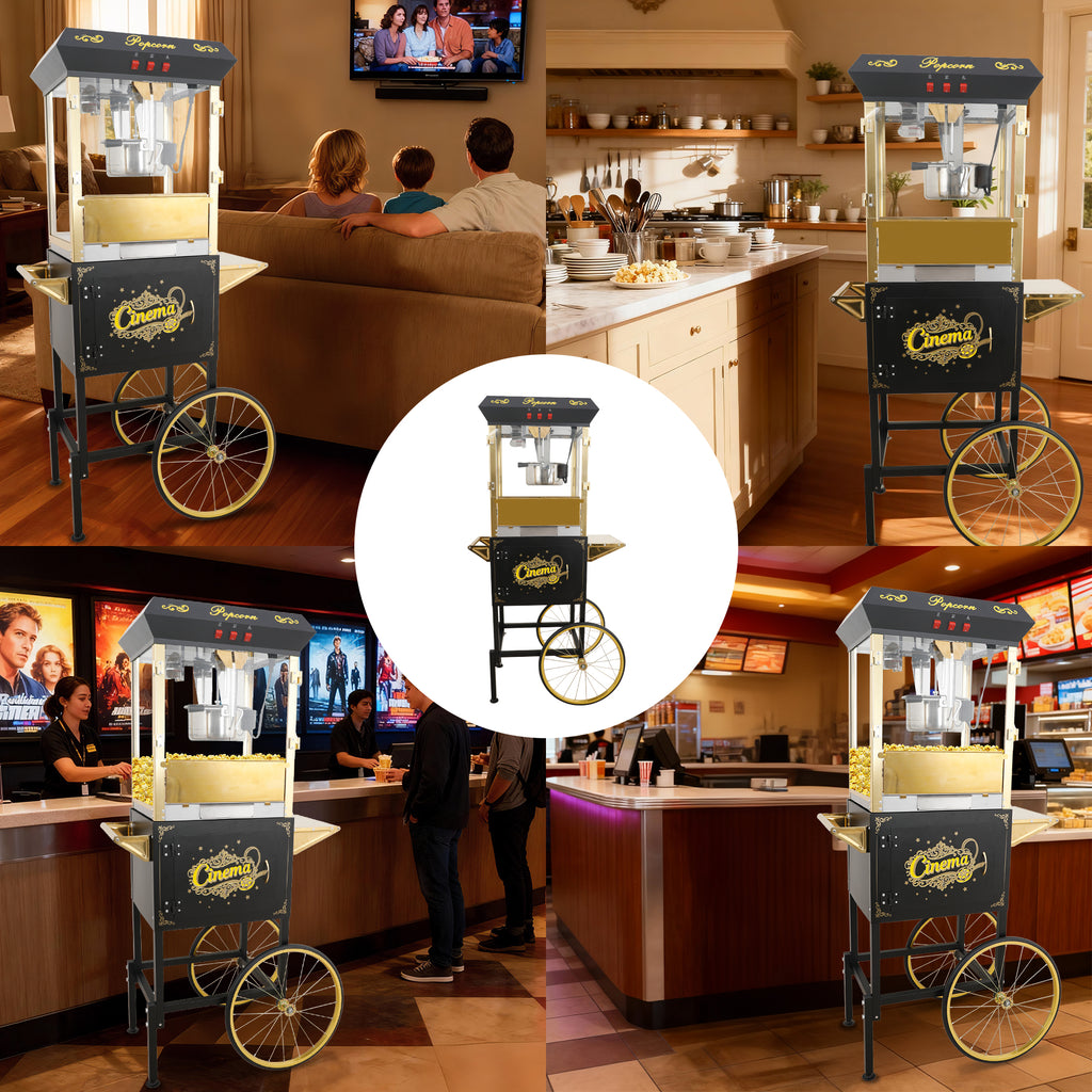 Lposuu 16Oz. Black 58.8 Inches Tall Professional Popcorn Machine
