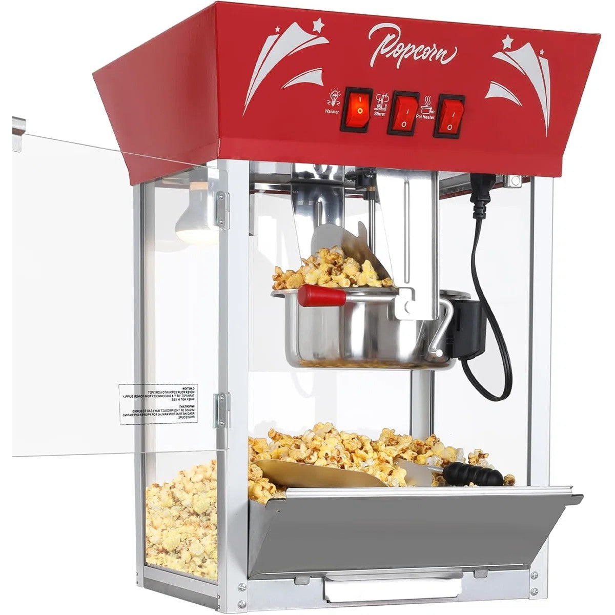 Lposuu Vintage 12 Oz. Red 23.03 Inches Tall Professional Popcorn Machine