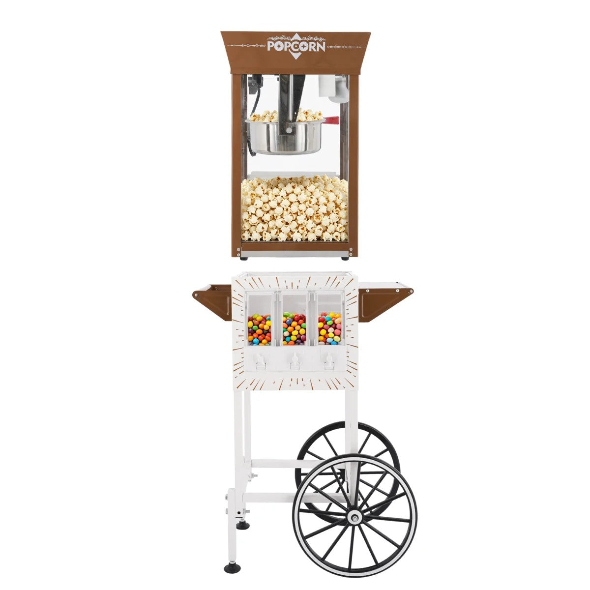 Lposuu Vintage 12 Oz. White 54 Inches Tall Professional Popcorn Machine