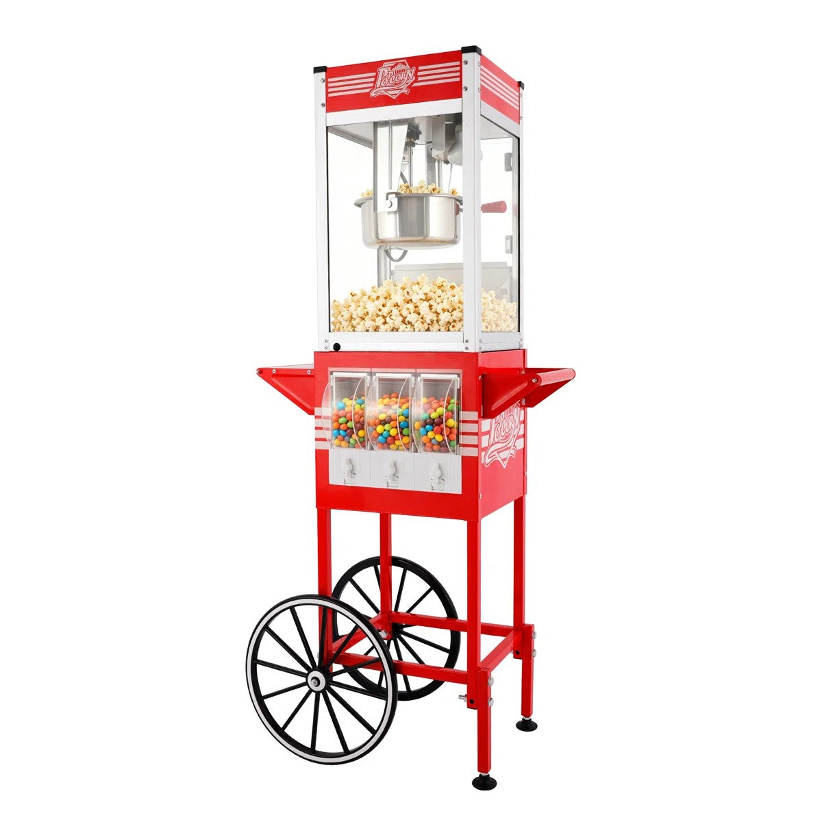 Lposuu Vintage 12 Oz. Red 52.5 Inches Tall Professional Popcorn Machine