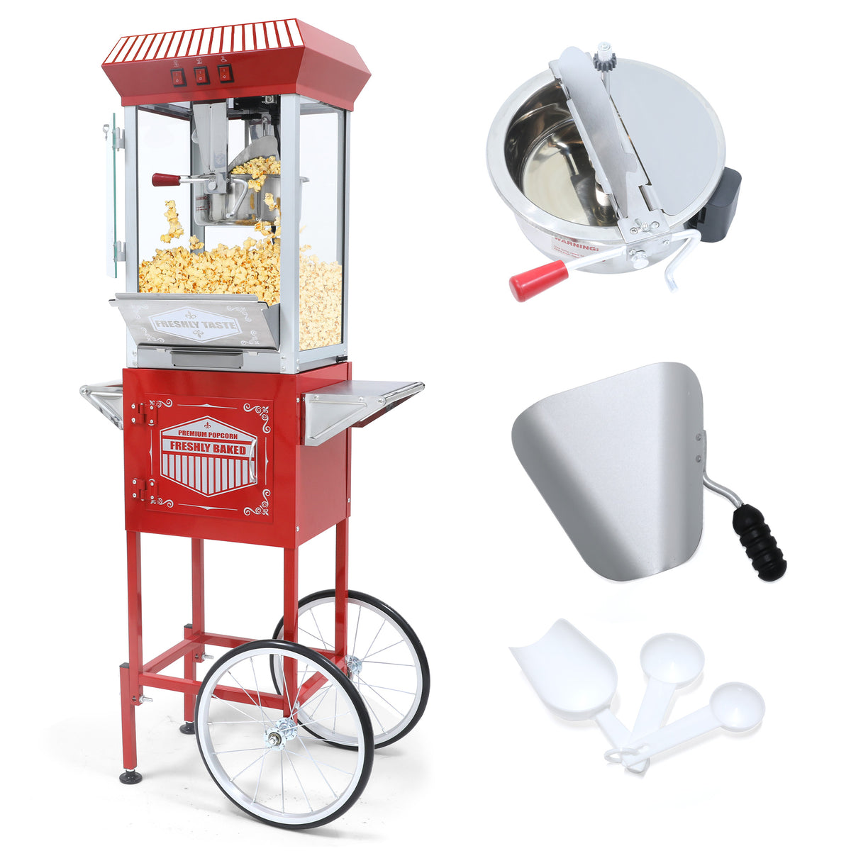 Lposuu Vintage 12 Oz. 55.31 Inches Tall Professional Popcorn Machine